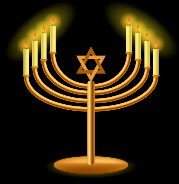 Happy hanukkah background with candle vecotr 07 happy hanukkah candle background   
