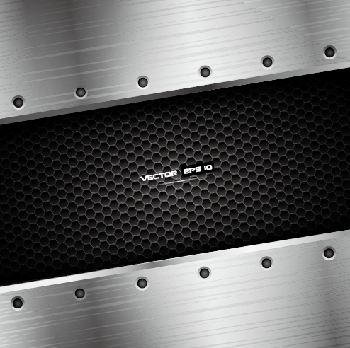 Metal honeycomb with chrome background vector 01 metal honeycomb honey chrome background vector   