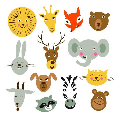 Different animals heads vector material vector material material heads head animals Animal   