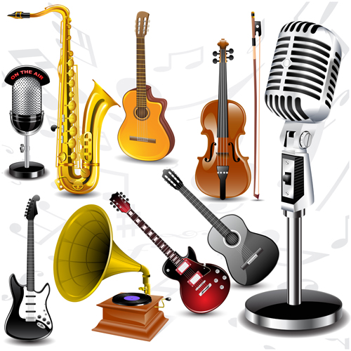 Vector set of musical Instruments graphics 01 musical instruments musical music instruments   