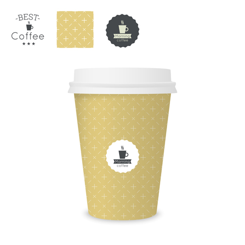 Best coffee paper cup template vector material 09 template paper cup coffee best   
