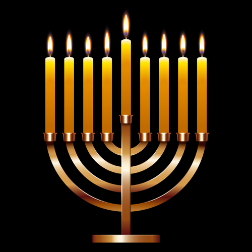 Happy hanukkah background with candle vecotr 08 happy hanukkah candle background   