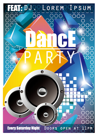 Fashion dance party flyer vector material 04 party material flyer fashion dance   