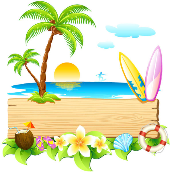 Summer travel in tropical design elements vector 01 tropical travel summer elements element   