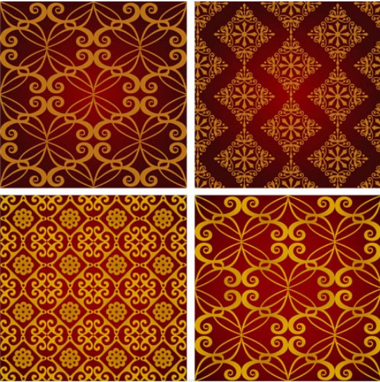 Ornate damask golden pattern vector ornate golden damask   