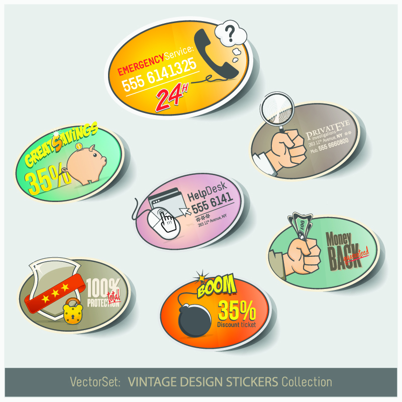 Personality stickers design elements vector 03 stickers sticker personality elements element   