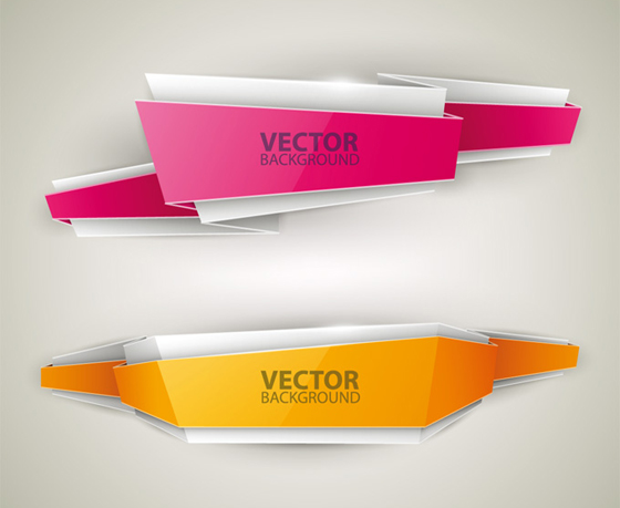 Origami colored banner graphics vector 04 origami colored banner   