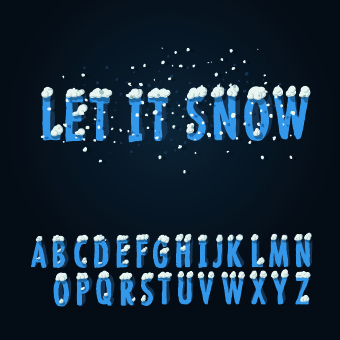 Winter style alphabet creative vector winter creative alphabet   