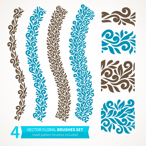 Beautiful floral seamless borders vector set 07 seamless floral borders beautiful   