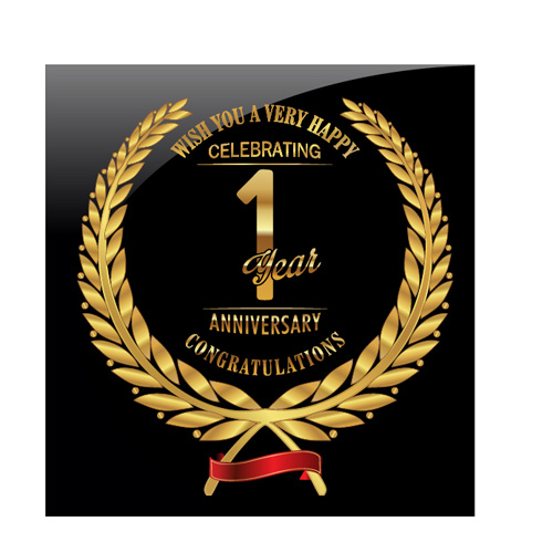 Anniversary celebration golden laurel wreath labels vector 06 laurel wreath labels golden celebration anniversary   