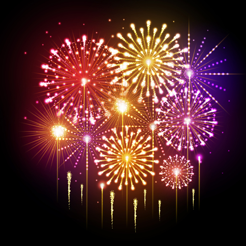 Holiday fireworks shining background vector 03 shining holiday Fireworks background   