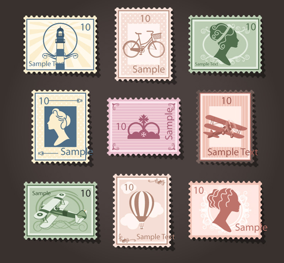 Vintage stamps sample vector graphics vintage stamps Sample   