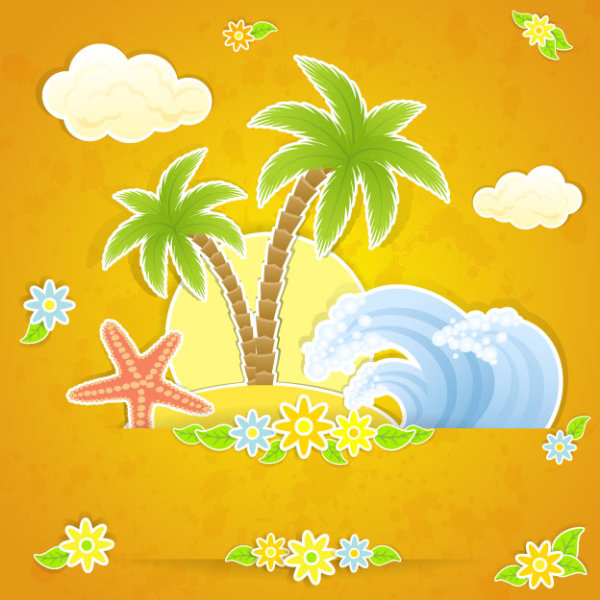 Summer travel in tropical design elements vector 04 tropical travel summer elements element   