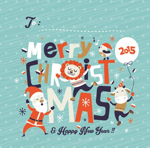 Funny christmas cartoon elements vector 01 funny christmas cartoon   