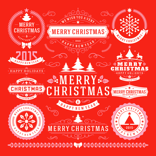 2015 christmas with happy holiday labels vector 01 labels label holiday happy christmas   