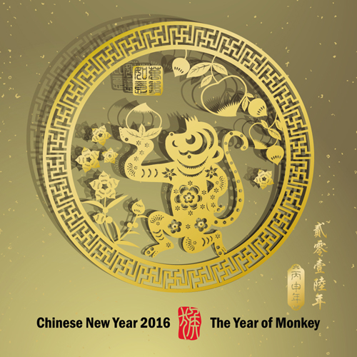 Chinese new year 2016 monkey design vector 04 new year monkey chinese 2016   