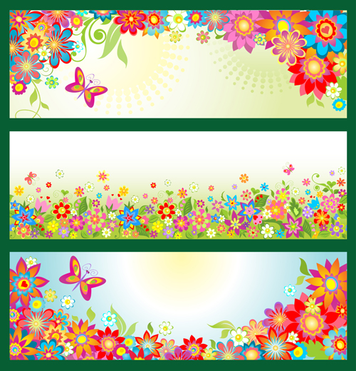 Beautiful floral and butterfly banner vector floral butterfly beautiful banner   