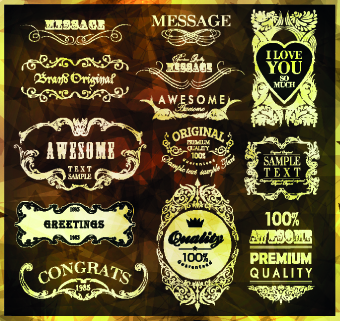 Vintage calligraphic design elements vector set 05 vintage graphic design element design elements calligraphic   