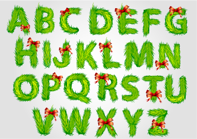 Christmas green alphabets vectors 02 green christmas alphabets   