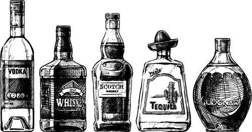 Bottles hand drawing vector design 03 hand drawing design bottles   