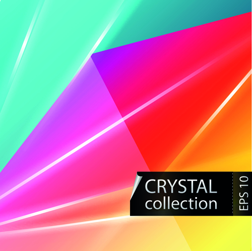 Colored crystal triangle shapes vector background 04 Vector Background triangle shapes crystal colored background   