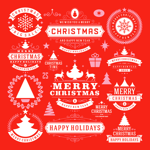 2015 christmas with happy holiday labels vector 02 labels label holiday happy christmas 2015   