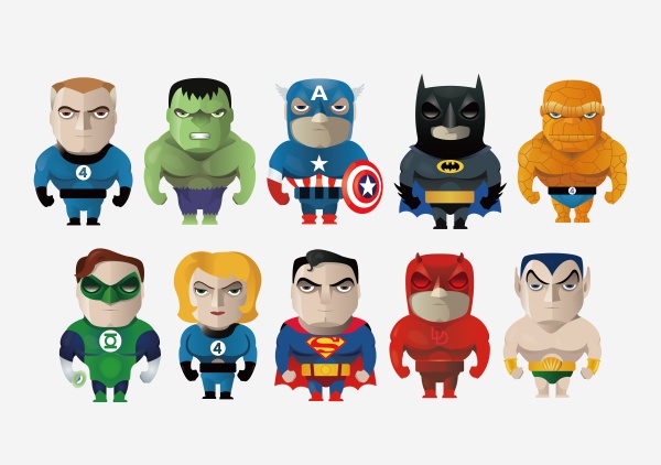 Cartoon Hero vector set hero cartoon   