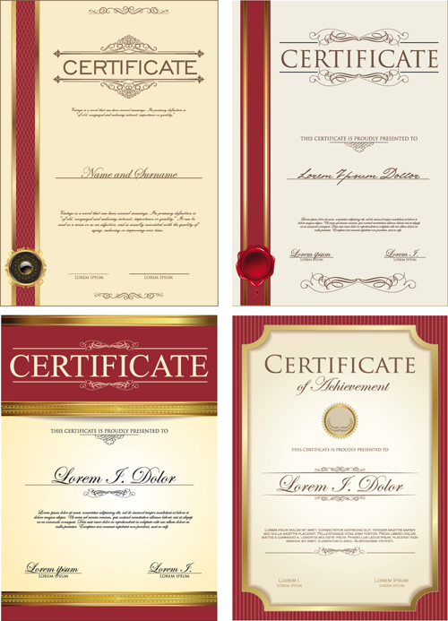 Gold border certificate template vector material 03 gold certificate template certificate border   
