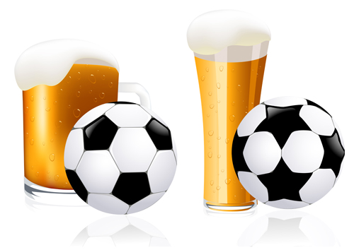 Refreshing beer with football vector refreshing refresh fresh football beer   