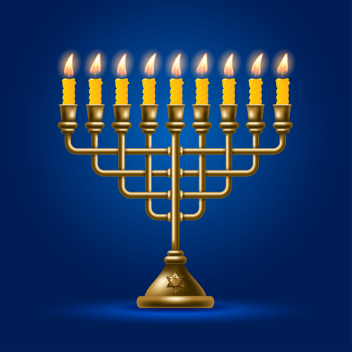 Happy hanukkah background with candle vecotr 13 happy hanukkah candle background   