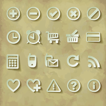 Paper cut of icons vector 01 paper Icon vector icon   