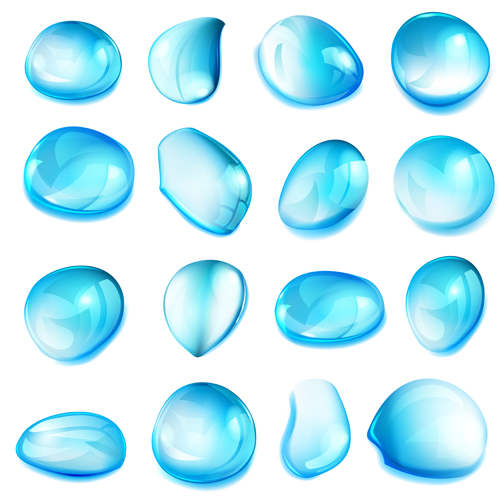 Blue water drops vectors set 03 water drop water Drops blue   
