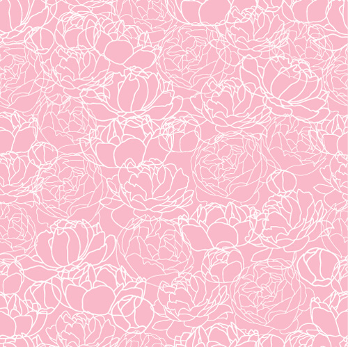 Pink Peonies seamless pattern hand drawing vector 04 seamless peonies pattern Hand drawing drawing   