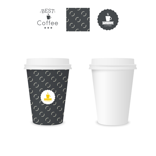 Best coffee paper cup template vector material 01 template paper cup coffee best   