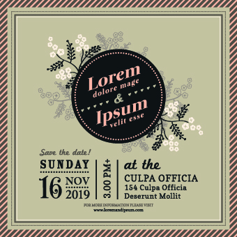 Wedding date invitations vector 02 wedding invitation date   