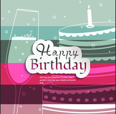 Birthday cake with cup birthday card vector 01 cup card vector card birthday cake birthday   