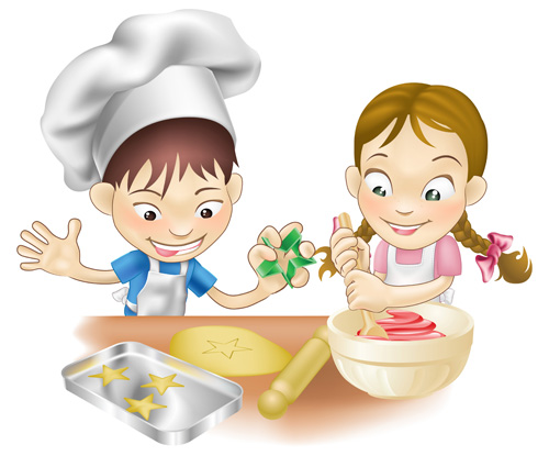 Children cooking design vector 05 design cooking children   
