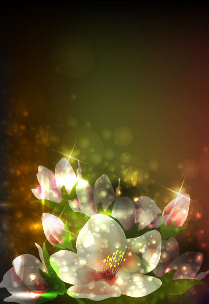 Elements of Glowing Flowers design vector 04 glowing flowers flower elements element   