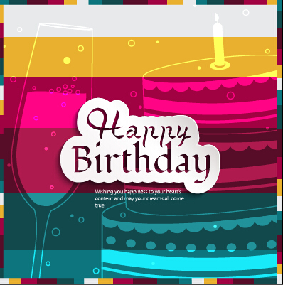 Birthday cake with cup birthday card vector 02 cup card vector cake birthday cake birthday   