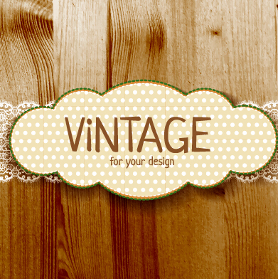 Retro lace with wooden background vector 03 wooden Retro font lace background vector background   