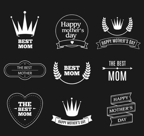 White mother's day labels vector 37148 white Mother's labels day   