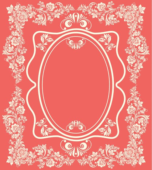 Vintage floral with pink background vector 01 vintage pink floral design background   