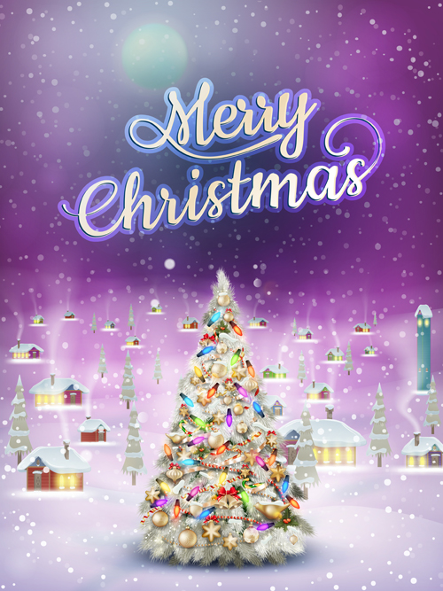 Christmas tree with snowflake background art vector 01 tree snowflake christmas background   