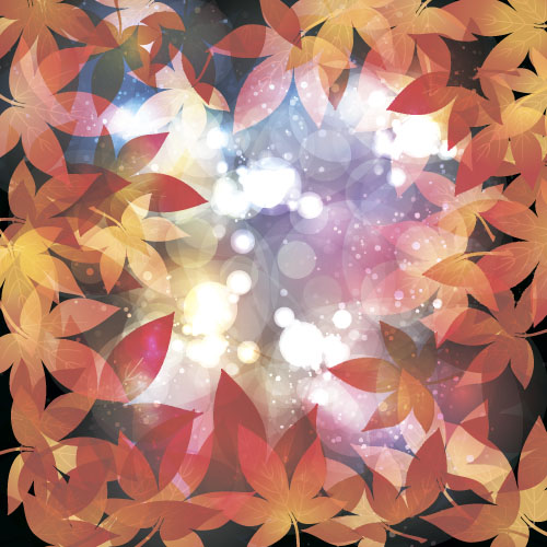 Autumn leaves with blurs vector background 01 leaves blurs background autumn   