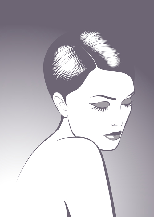 Stylish Woman Hairstyle elements vector 01 stylish Hairstyle elements element   