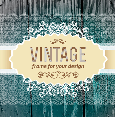 Retro lace with wooden background vector 02 wooden Retro font lace background vector background   