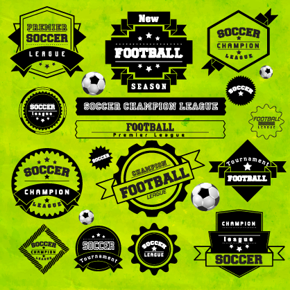 Creative football labels design vector graphics 02 vector graphics vector graphic labels label football   