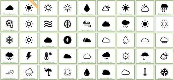 weather icon black vector   