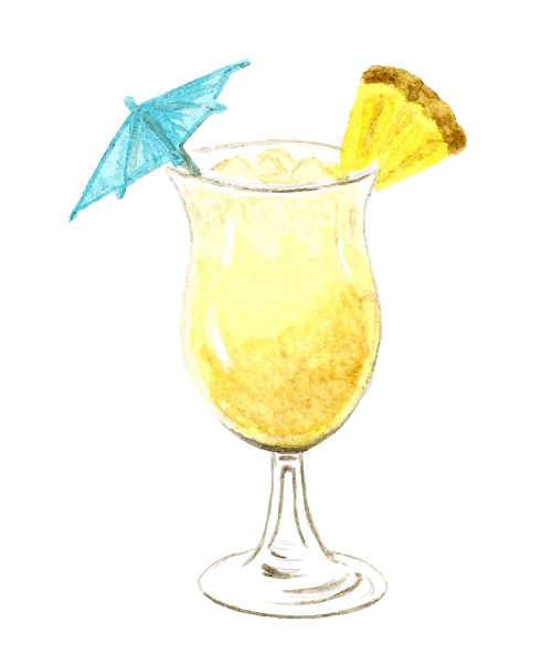 Hand drawn cocktail watercolor vector material 05 watercolor hand drawn cocktail   