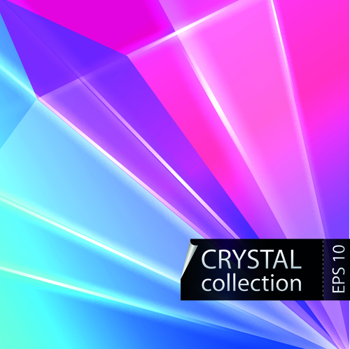 Colored crystal triangle shapes vector background 05 Vector Background triangle shapes crystal colored background   